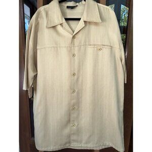 Alberto Celini Collezione Hand Tailored Casual Men’s Shirt Size XXL Yellow Gold